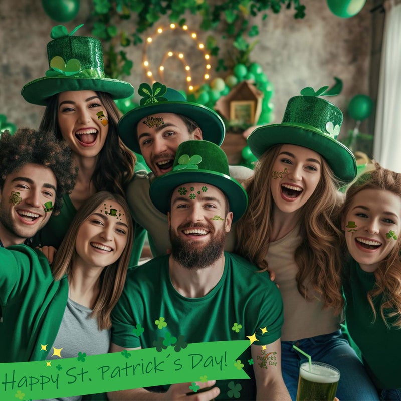 COKOHAPPY 169Pcs St Patrick's Temporary Tattoos - Saint Patricks Day Decorations Party Suppliers for Party Favors, Shamrock Irish Gift Idea Accessories for Kids - Image 2