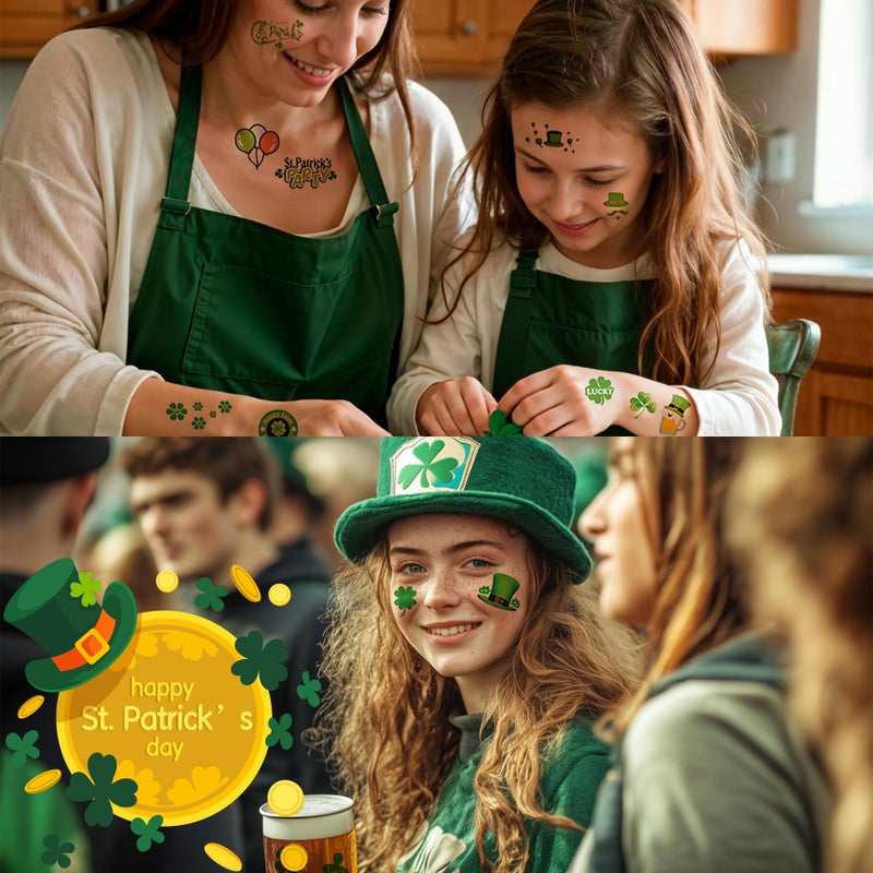 COKOHAPPY 169Pcs St Patrick's Temporary Tattoos - Saint Patricks Day Decorations Party Suppliers for Party Favors, Shamrock Irish Gift Idea Accessories for Kids - Image 4
