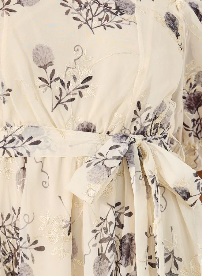 Styli Floral Off-Shoulder Dress