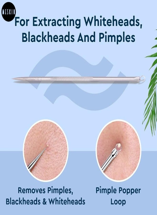 MESKIN Precision Stainless Steel Blackhead Remover Tool - Dual-Ended with Round & Pointed Tips (Pack of 2) - Image 4