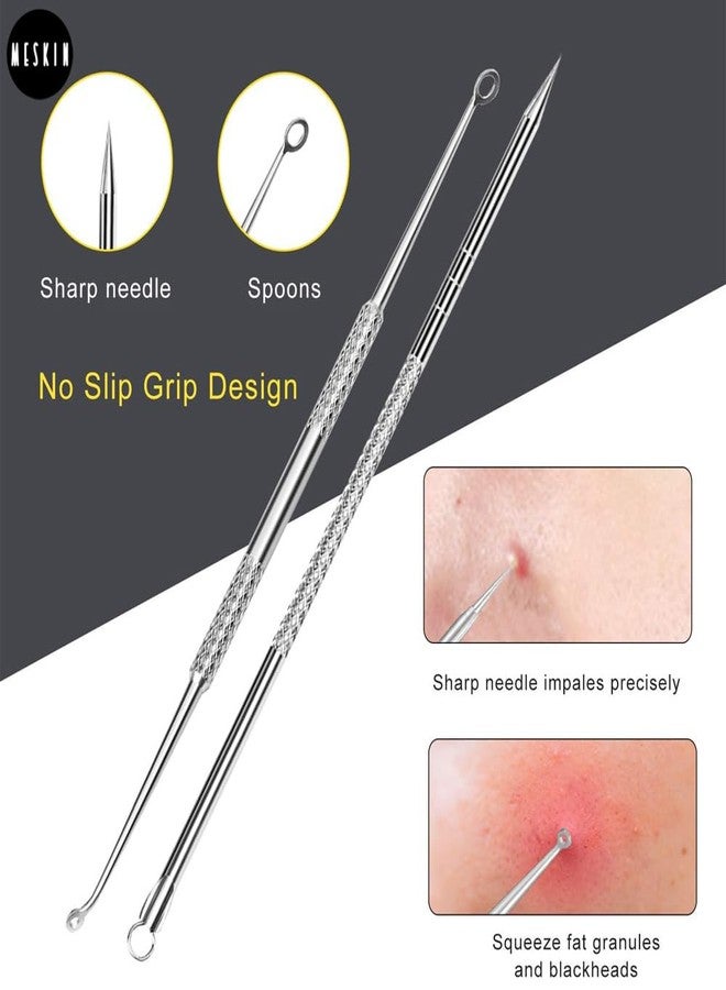 MESKIN Precision Stainless Steel Blackhead Remover Tool - Dual-Ended with Round & Pointed Tips (Pack of 2) - Image 2