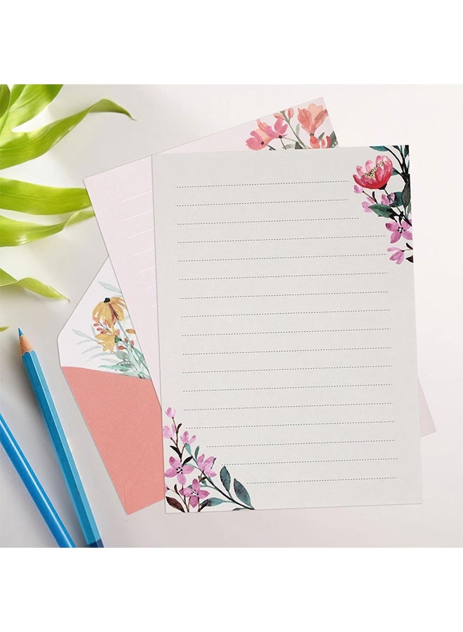36 PCS Writing Paper and Envelopes Set,Warm Floral Themed Stationary Set for Wedding Invitations Wishes,24 Lined Stationery Paper with 12 Envelops - Image 3