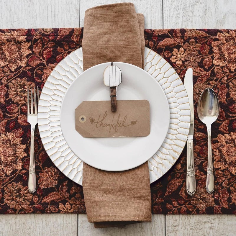 Kazozobi 13 White Chargers for Dinner Plates Decorative Charger Plates Plastic Charger  Service Plate 6 Pack Table Setting Bulk Wedding Thanksgiving Festival - Image 3