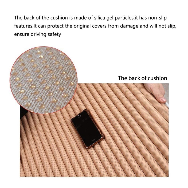 Suninbox Car Seat Covers Universal Car Seat Covers Pads Mat,Buckwheat Hull Bottom Seat Covers for Cars,Cooling Seat Covers Breathable Comfortable Ventilated (Beige Front Seat) - Image 5