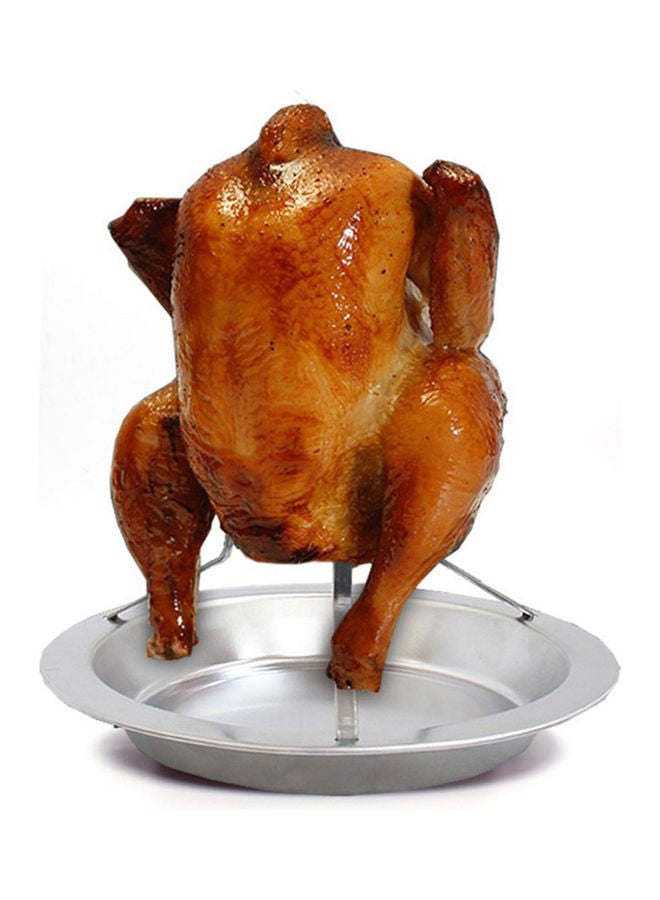 Stainless Steel Vertical Chicken Roaster Stand Silver  - Image 3