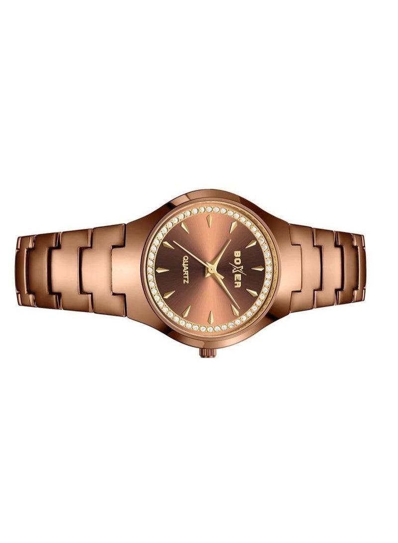 بوكسر ساعة بوكسر BX-073-8 للسيدات من الفولاذ المقاوم للصدأ - ساعة تناظرية أنيقة بحزام فولاذي متين - Image 2