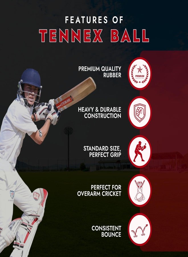 TENNEX Premier Cricket Hard Tennis Ball for Over Arm Cricket | Heavy Tennis | Standard Size Ball for Tournament and Practice (6 Pcs, Yellow Colour) - Image 5