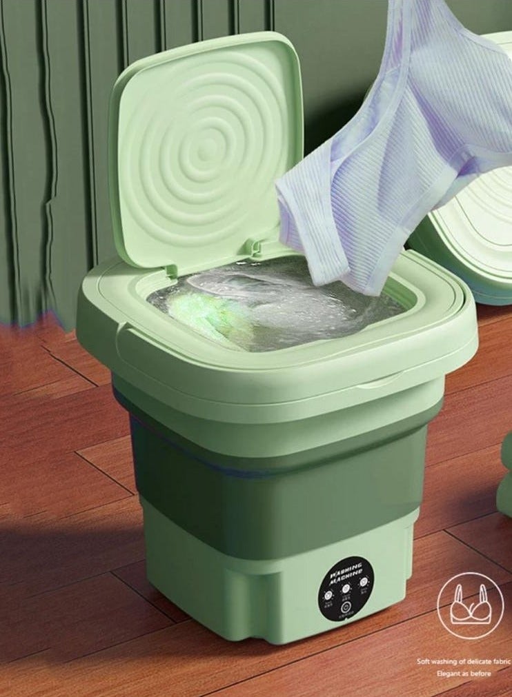 Mini Foldable Washing Machine for Baby Clothes Underwear or Small Things, Portable Foldable Turbine Washing Machine with Drain Basket for Apartment Camping Travel Gift for Friends or Family 8L  - Image 3