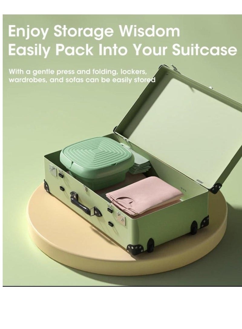 Mini Foldable Washing Machine for Baby Clothes Underwear or Small Things, Portable Foldable Turbine Washing Machine with Drain Basket for Apartment Camping Travel Gift for Friends or Family 8L  - Image 5