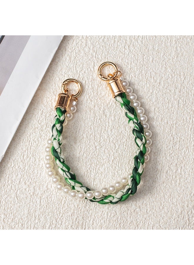 NIBEMINENT Beaded Phone Lanyard, Anti Lost Removable Wrist Strap,Short Chain Bracelet Pendant,Phone Keychain Lanyard,4/Green