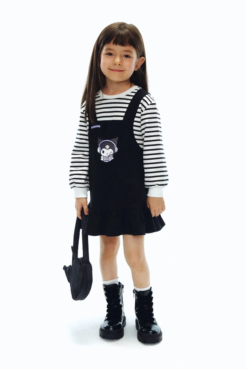 اتش اند ام فستان مزخرف من نسيج سويت شيرت