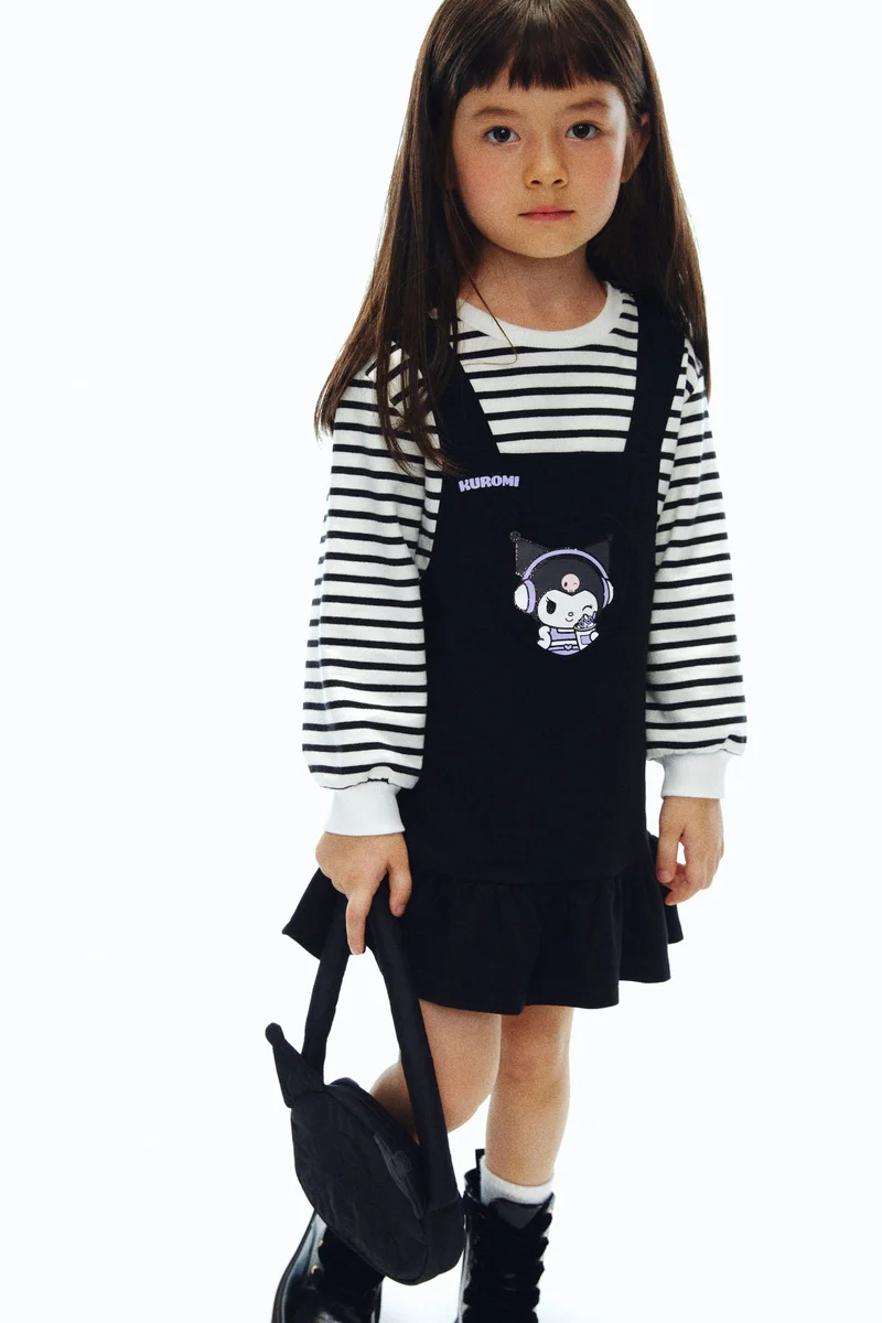 اتش اند ام فستان مزخرف من نسيج سويت شيرت