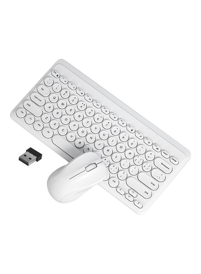 NIBEMINENT Wireless Keyboard And Mouse Set White  - Image 1