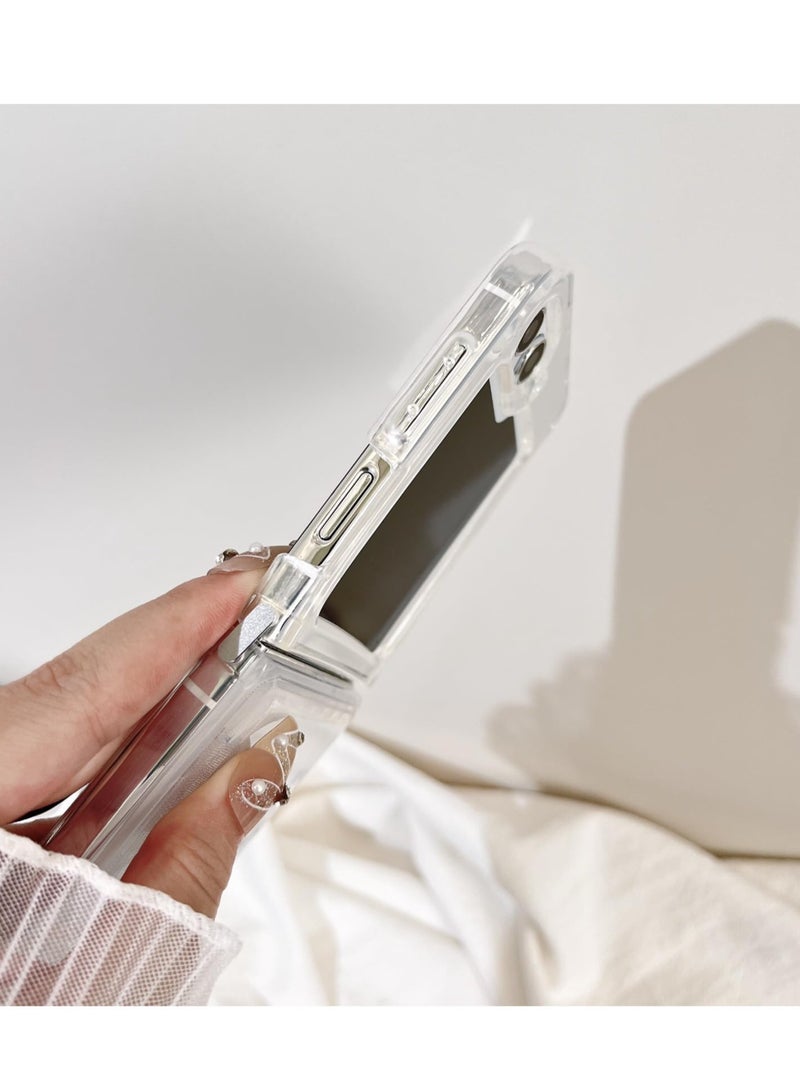 Excefore Case Clear, Compatible with Samsung Galaxy Z Flip 5 5G Case for Women Girly Soft TPU Slim Shockproof Protective Phone Case for Z Flip 5 5G 2023 - Glitter Gold - Image 2