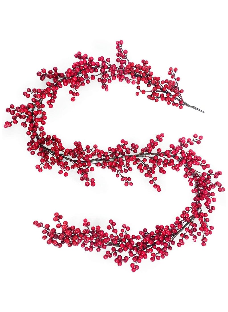 Red Berries Garland with Beautiful Berries | Winter Garland for Door, Mantel, Fireplace, Table Runner Centerpiece Decor, for themed Events | Gifting