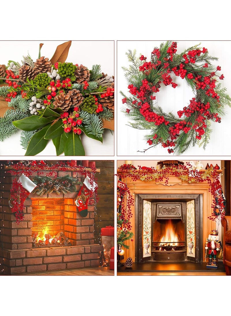 Red Berries Garland with Beautiful Berries | Winter Garland for Door, Mantel, Fireplace, Table Runner Centerpiece Decor, for themed Events | Gifting