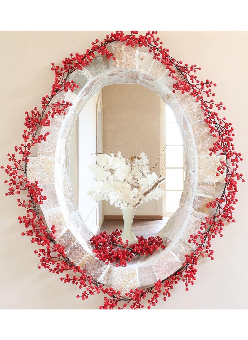 Red Berries Garland with Beautiful Berries | Winter Garland for Door, Mantel, Fireplace, Table Runner Centerpiece Decor, for themed Events | Gifting