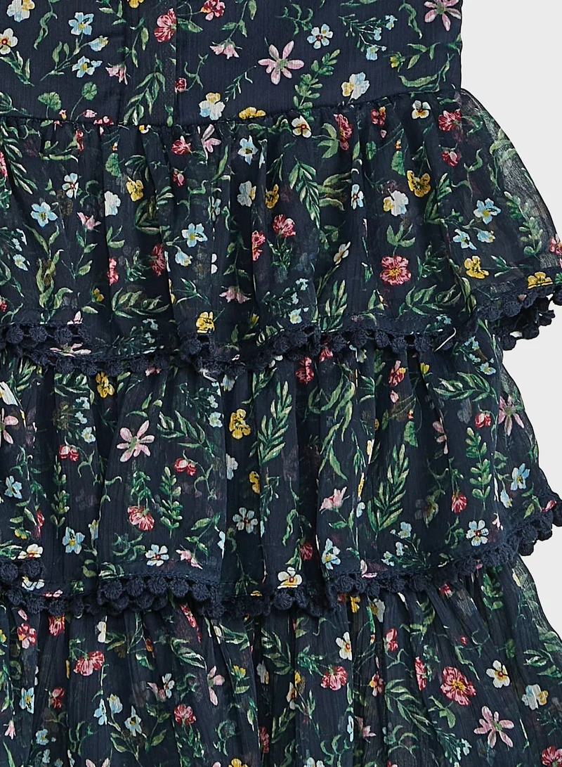 Pinata Ruffle Floral Print Dress
