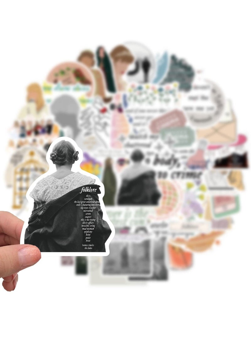 SYOSI Singer Taylor Stickers of 100 Vinyl Folklore Evermore Laptop Stickers for Laptops, Computers, Hydro Flasks, Skateboard, and Travel Case - Image 3