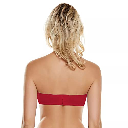 PLUMBURY Women's Synthetic Lightly Padded Wired Push-Up Multiway Bra, Maroon, Size 36B - Image 5