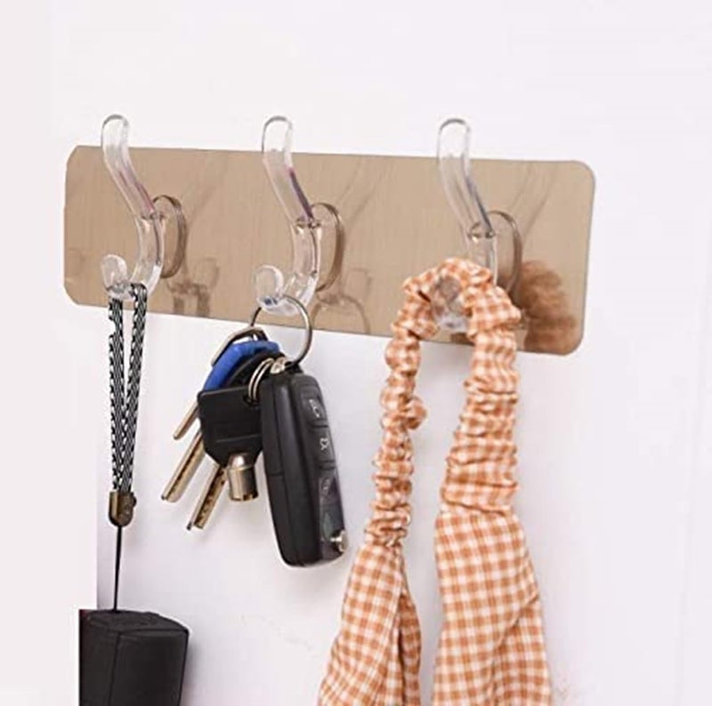 Lukzer Multi-Functional Self-Adhesive Wall Hook Hanger No Drilling Hole Wall 3 Hook Strip for Kitchen, Bathroom, Living Room (20 x 7cm) - Image 2