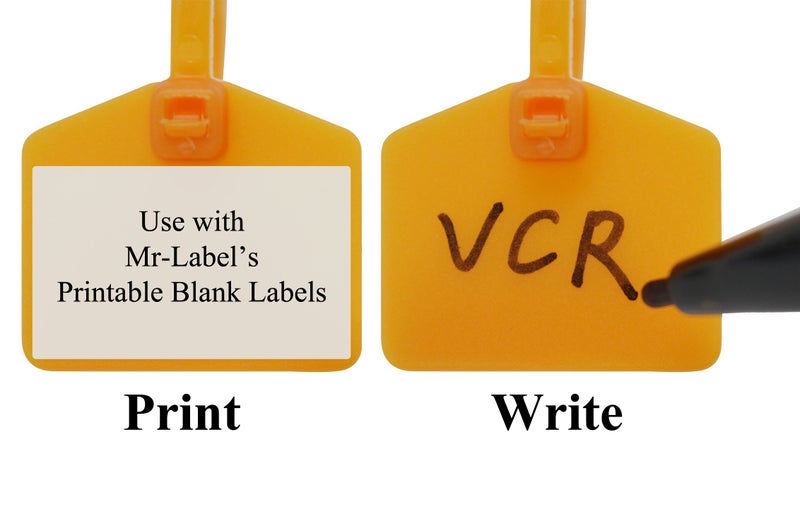 Mr-Label 2-3/4” Nylon Cable Zip Ties Tags Labels Marker – Write on | Self-Locking – with Free Printable Labels - for Wire Marking and Organizing (100, Five Assorted Color) - Image 5