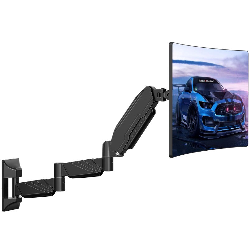 MOUNT PRO Monitor Wall Mount for 13 to 32 inch Computer Screen, Extra Long Adjustable Single Wall Mount Monitor Arm, Full Motion Vesa Wall Bracket 100x100, Hold up to 17.6lbs, Black - Image 1