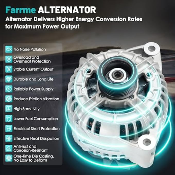 Farrme 13953 Car Alternators Fit for Mercedes-Benz SLR McLaren/ SL500/ S500/ S430/ S350/ G55/ G500/ E55/ E500/ E430/ E320/ CLS500/ CLK430/ CL500 V8 Automotive Replacement Alternators 150 Amp 13953N - Image 5