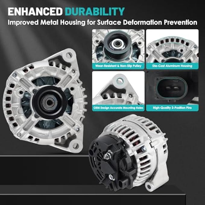 Farrme 13953 Car Alternators Fit for Mercedes-Benz SLR McLaren/ SL500/ S500/ S430/ S350/ G55/ G500/ E55/ E500/ E430/ E320/ CLS500/ CLK430/ CL500 V8 Automotive Replacement Alternators 150 Amp 13953N - Image 4