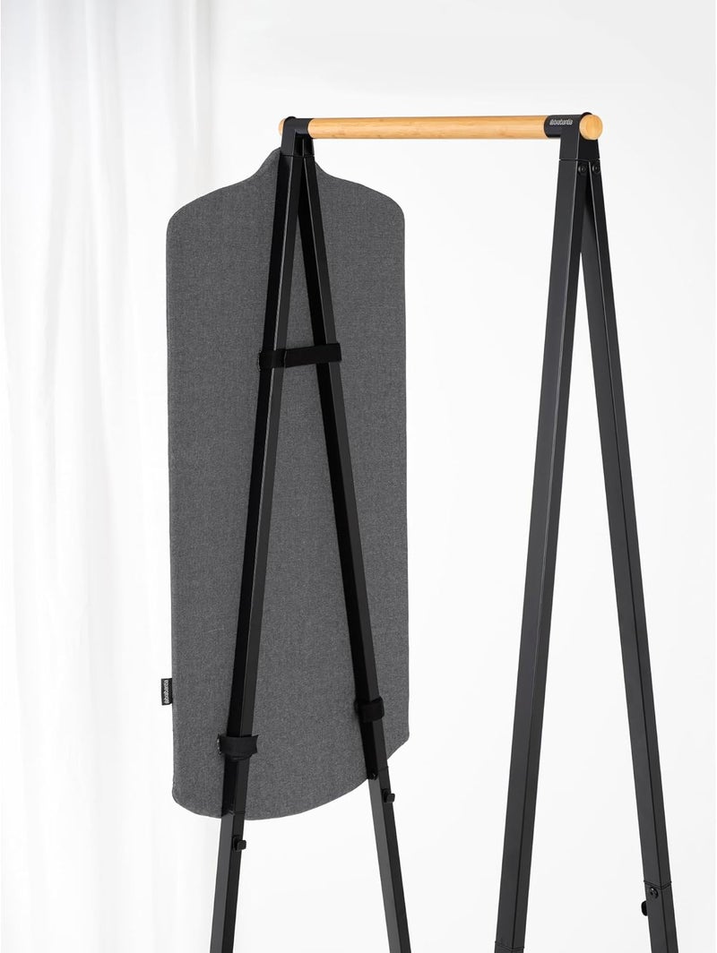 Brabantia - Foldable Steam Board - for High Pressure Clothes Steaming - Solid Heat Resistant Surface - Versatile Hanging Hook - Easier Steaming with Handheld Steamers - 40 x 85 cm - Pepper Black - Image 4