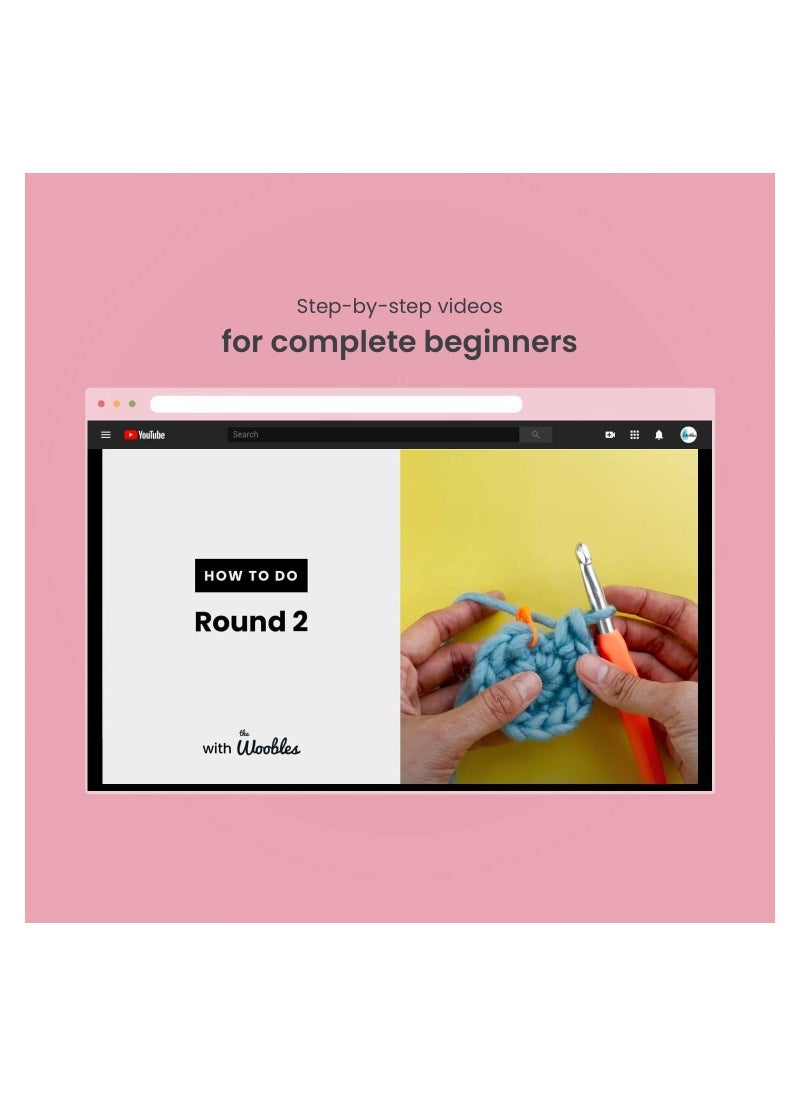 Generic Easy Peasy Crochet Kit for Beginners, Fred The Dinosaur Crochet Kit Crochet Kit with Step-by-Step Video Tutorials DIY Crochet Kit Fred The Dinosaur Beginner Crochet Set for Crochet Beginners  - Image 4