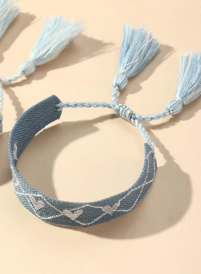 Take Two  pack of 2 - Blue Tassel Friendship Bracelets for Women | Best Price UAE