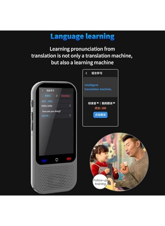 Translator, Portable Language Translator Device with 138 Languages Translating 16 Offline Translation Simultaneous Interpretation Support Voice Video Recording/Photo Translate/ChatGPT Function