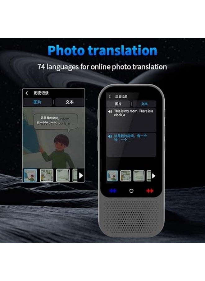 Translator, Portable Language Translator Device with 138 Languages Translating 16 Offline Translation Simultaneous Interpretation Support Voice Video Recording/Photo Translate/ChatGPT Function
