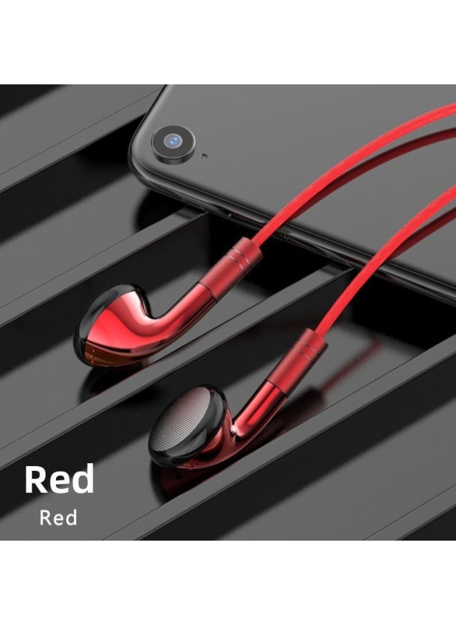 Generic - Flat Ear Earphone Line Mobile Phone For Android Apple Type-c Wire Control Call Subwoofer In-ear Type-Color:Silver - Image 1