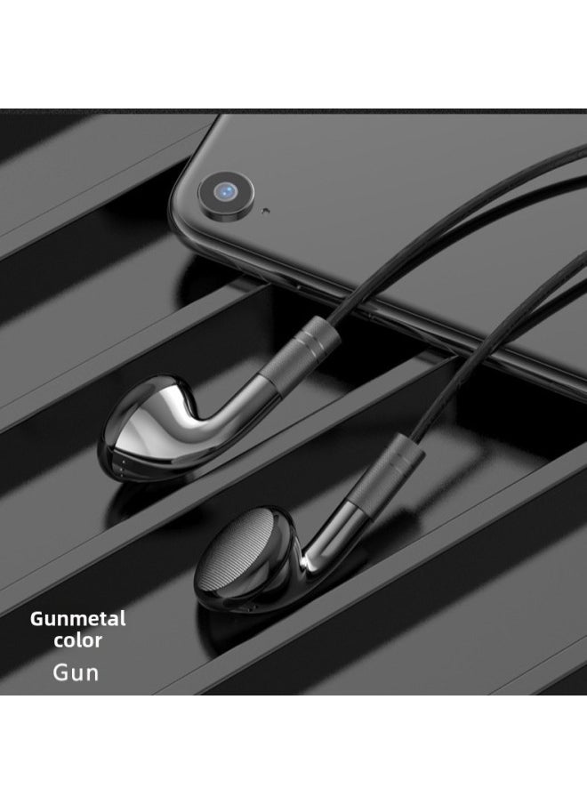 Generic - Flat Ear Earphone Line Mobile Phone For Android Apple Type-c Wire Control Call Subwoofer In-ear Type-Color:Silver - Image 1
