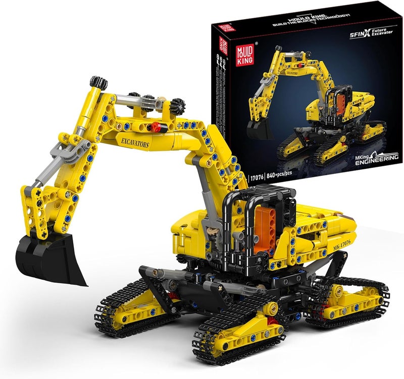 mould king 17076 Engineering Excavator Building Set, Crawler Excavator Model Kits, Playset for Boys and Girls, Collectible Gifts for Kids(840 PCS) - Image 1