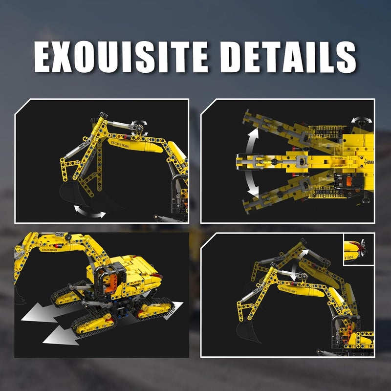 mould king 17076 Engineering Excavator Building Set, Crawler Excavator Model Kits, Playset for Boys and Girls, Collectible Gifts for Kids(840 PCS) - Image 4