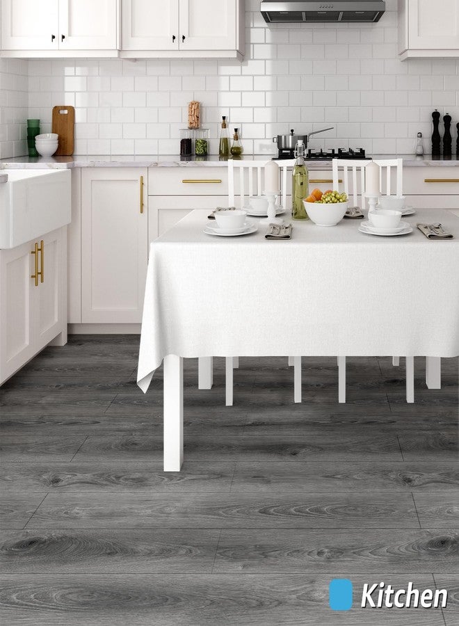 Art3d 15 Sq.ft Peel and Stick Floor Tiles, 10Pcs Luxury Vinyl Plank Flooring Wood Look, Adhesive and Waterproof Tile Sticker for Bedroom, Living Room, Kitchen, Gray - Image 2