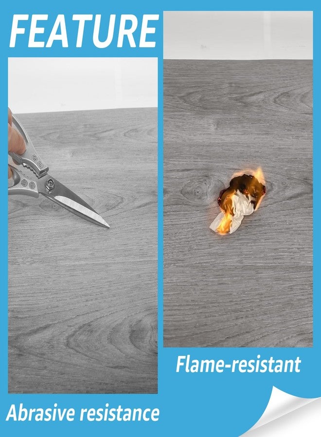 Art3d 15 Sq.ft Peel and Stick Floor Tiles, 10Pcs Luxury Vinyl Plank Flooring Wood Look, Adhesive and Waterproof Tile Sticker for Bedroom, Living Room, Kitchen, Gray - Image 5