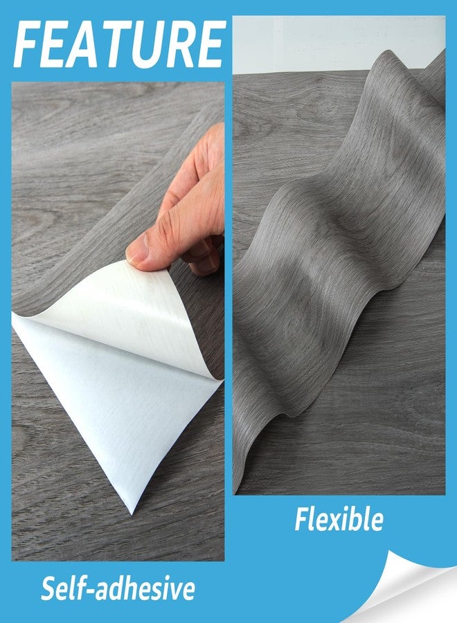 Art3d 15 Sq.ft Peel and Stick Floor Tiles, 10Pcs Luxury Vinyl Plank Flooring Wood Look, Adhesive and Waterproof Tile Sticker for Bedroom, Living Room, Kitchen, Gray - Image 3