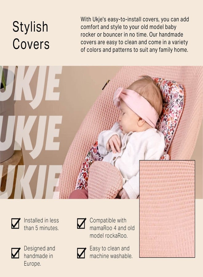 UKJE Liner Baby Rocker Cover, Compatible with 4moms mamaRoo 4 Old Model Before 2022, 100% Oeko-Tex Cotton, mamaroo Swing Cover Replacement, Baby Swing Cover, Made in EU, Pink - Image 2