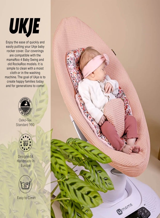 UKJE Liner Baby Rocker Cover, Compatible with 4moms mamaRoo 4 Old Model Before 2022, 100% Oeko-Tex Cotton, mamaroo Swing Cover Replacement, Baby Swing Cover, Made in EU, Pink - Image 3