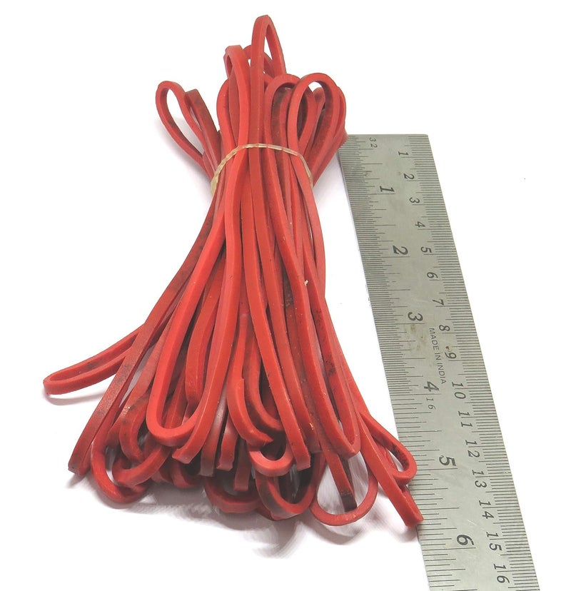 Imprint أشرطة مطاطية حمراء بعرض 3 مم وطول 5 بوصات، كبيرة، كبيرة، قوية جدًا، عبوة من 10 - Image 1