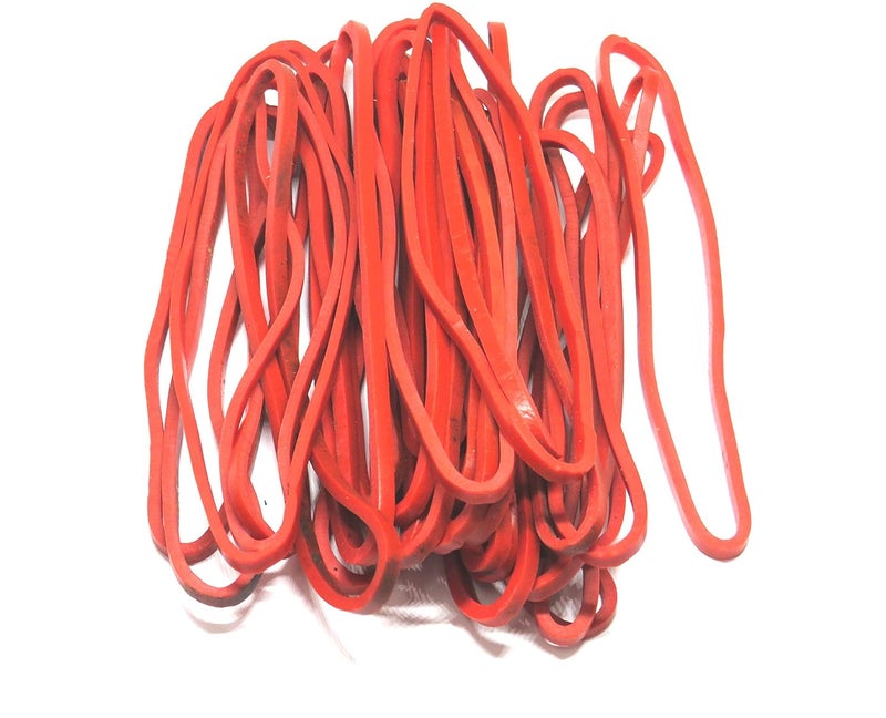 Imprint أشرطة مطاطية حمراء بعرض 3 مم وطول 5 بوصات، كبيرة، كبيرة، قوية جدًا، عبوة من 10 - Image 2