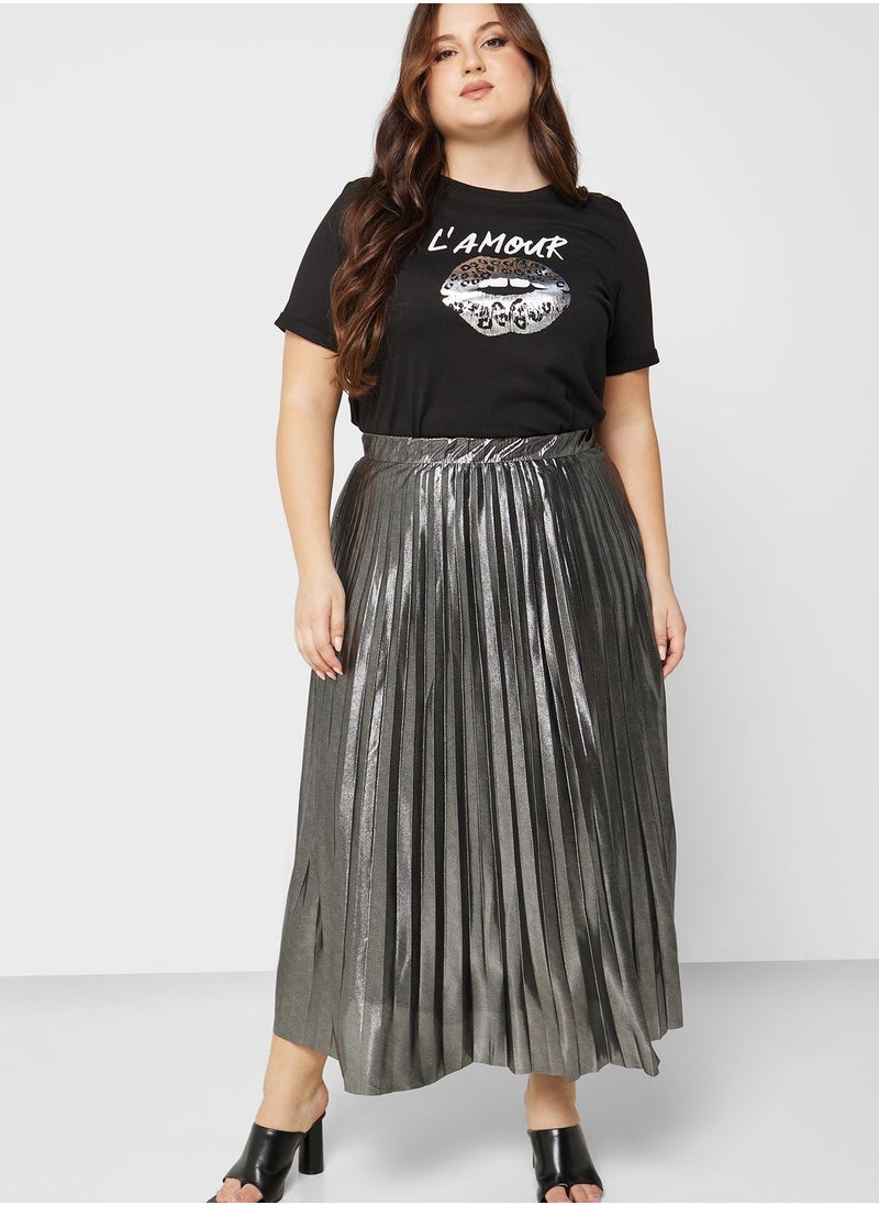 Only Carmakoma - Crew Neck Graphic T-Shirt - Image 1