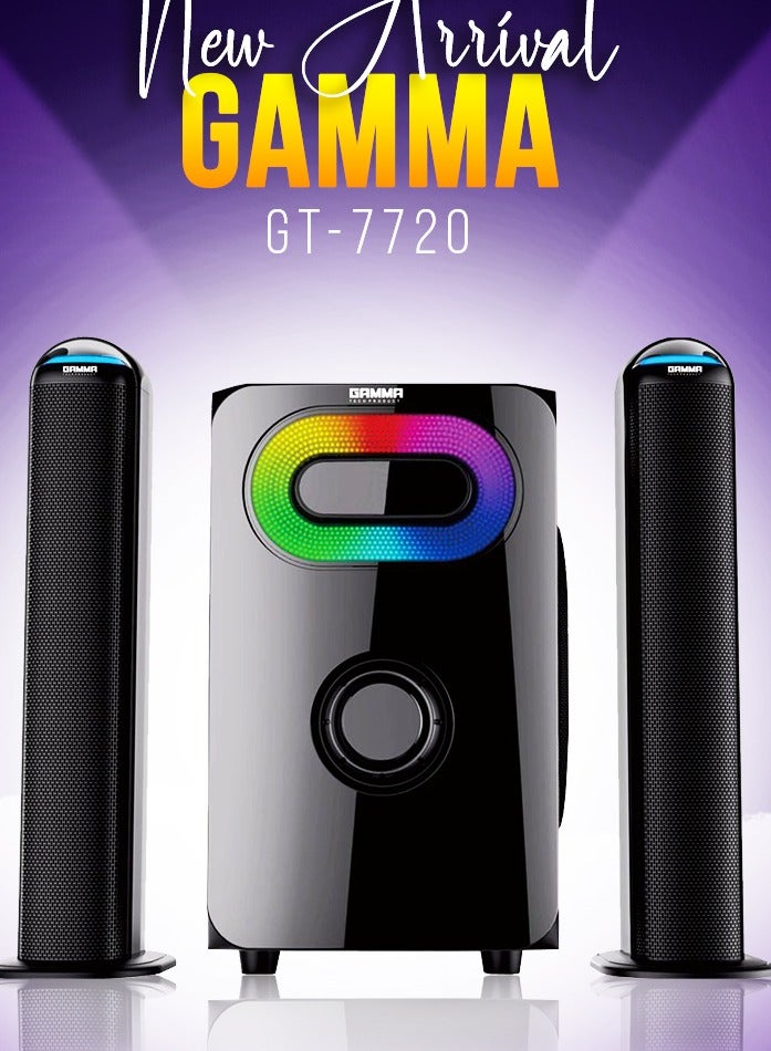 GAMMA TECH GT-7720 Soundbar with Extra Bass, Multi-Color LED, USB/SD/AUX/Optical Input, 70W - Image 4