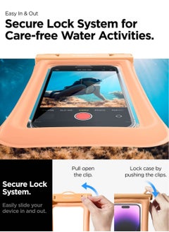 Spigen Aqua Shield Floating Universal Waterproof Phone Underwater Case Cover [2 Pack] IPX8 Pouch A610 Compatible with iPhone, Samsung Galaxy and Smartphone Up to 6.9 inches - Apricot  - Image 2