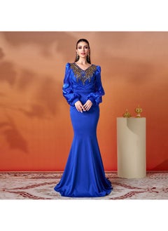 Madam Uniq New Arrival Women's Long Sleeve V-Neck Embroidered Slim-Fit Sequin Mermaid Evening Gown  - Image 4