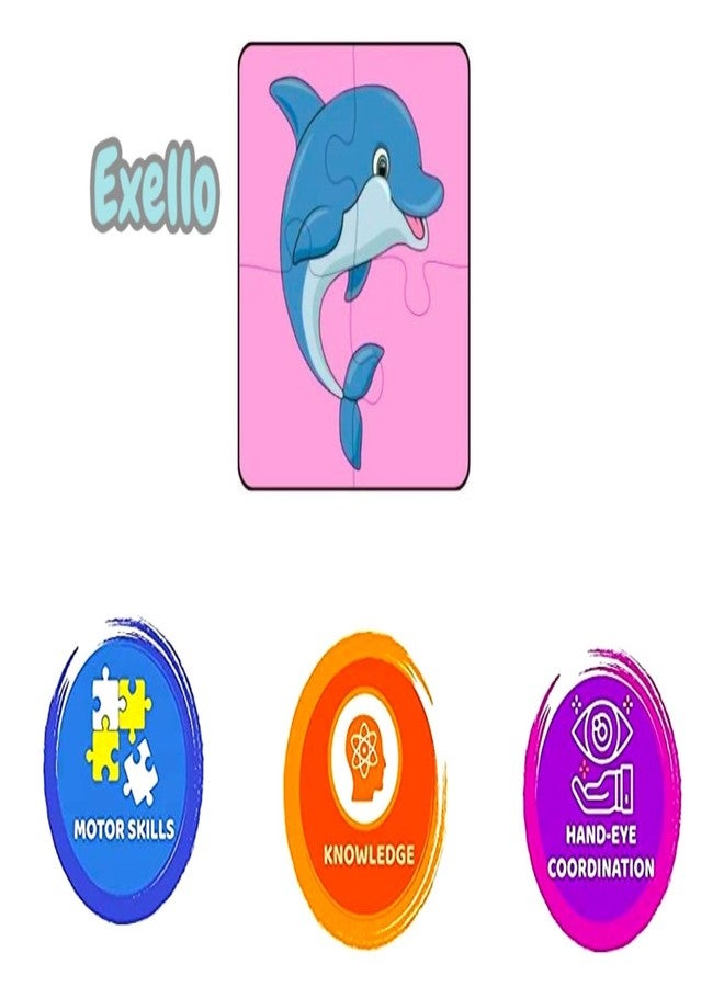 Exello 4 Piece Wooden Puzzle for Kids - Set of 4 Animals Jigsaw Puzzle, 4x4 Inch Size, Jigsaw Puzzles for Kids - Image 5
